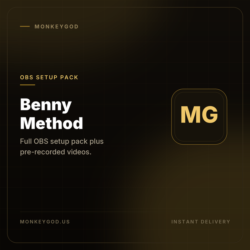 BENNY METHOD  (OBS Setup Pack + Pre-Recorded Videos + Points Games)